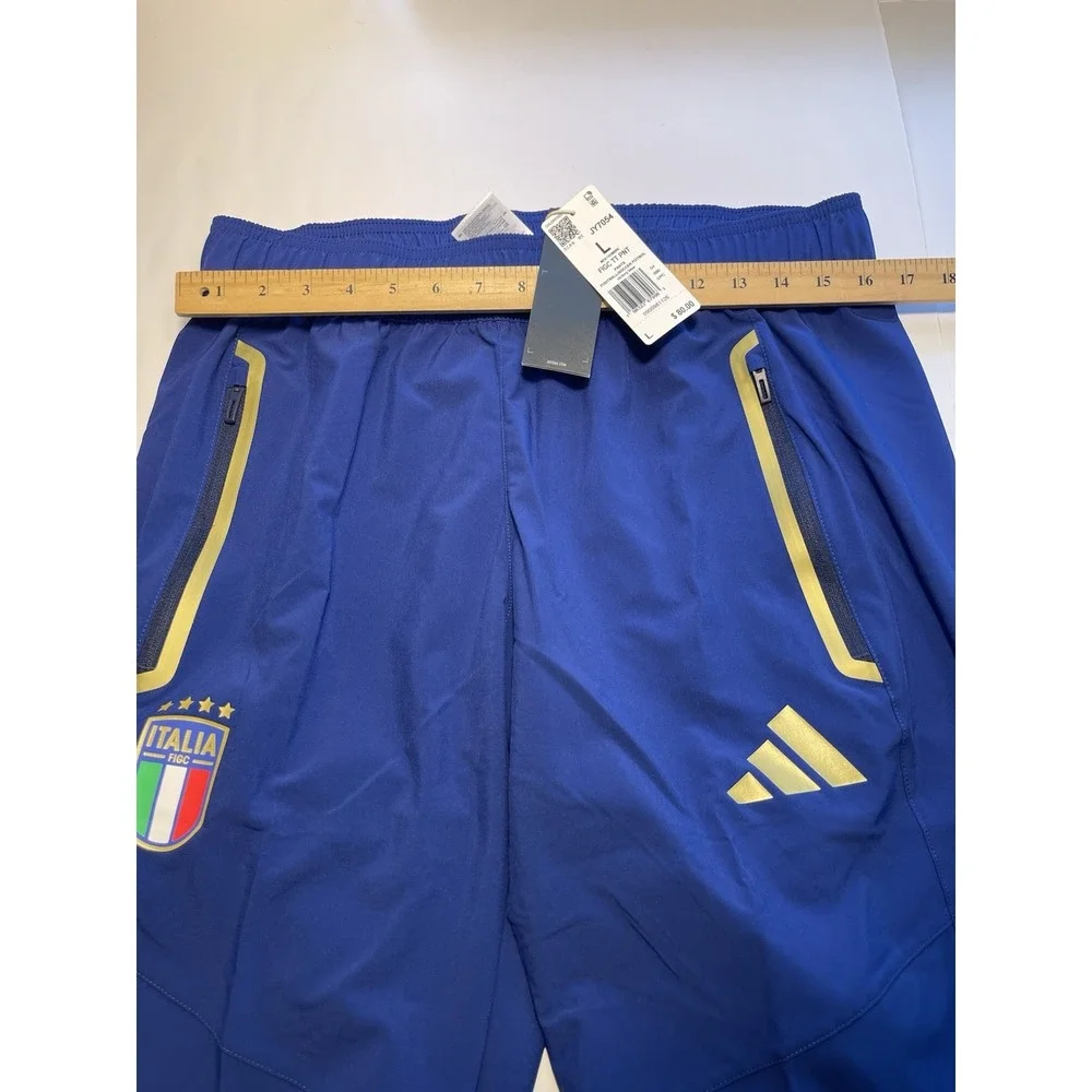 Adidas Italy Soccer National Team Men's Tiro Travel Pants Size L Blue New